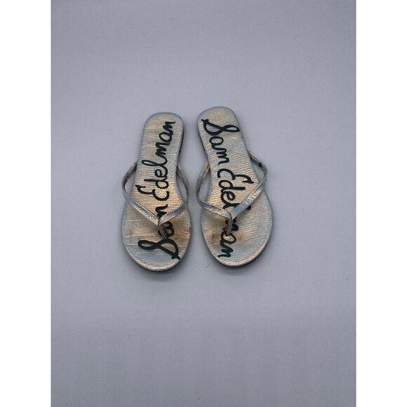 Sam Edelman Flip Flop Thing for Women Sz 7 Silver Thong Metallic - Picture 1 of 5